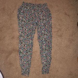 Flower print joggers/flowy pants size small